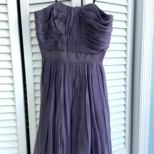 Purple strapless Suzi Chin cocktail dress